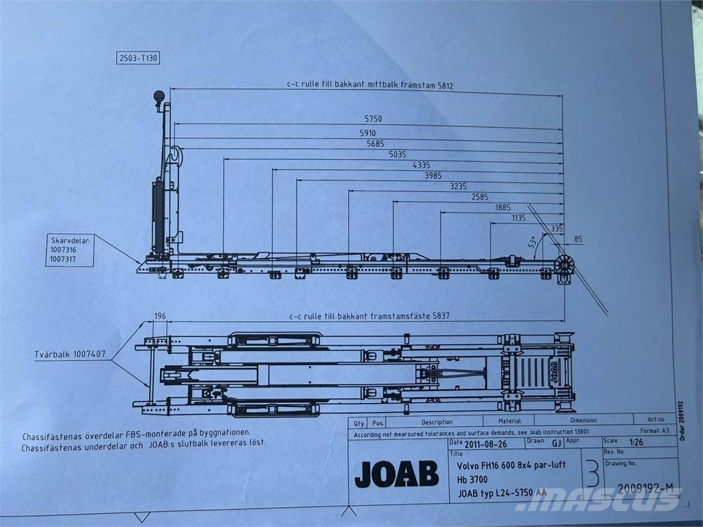 Volvo FH16 600 8x4 Rol kiper kamioni sa kukom za podizanje tereta