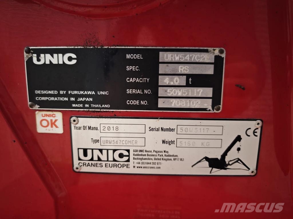 Unic URW 547 C2E Diesel + Electric! Mini kranai