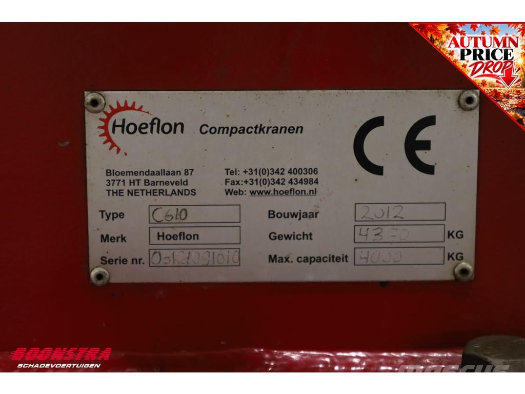 Hoeflon C610 Compact BY 2012 Rupshijskraan Raupenkran رافعات أخرى