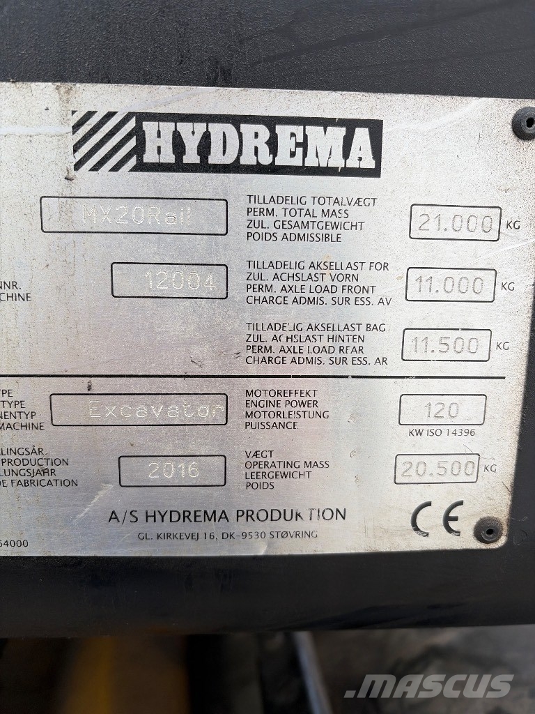 Hydrema MX16 Rail Gravemaskiner på hjul
