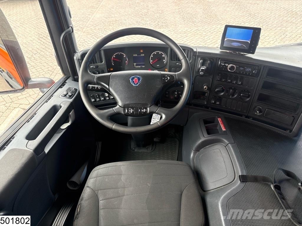 Scania P 410 8x4, Tridem, CNG, Hiab, Remote, Retarder Platformas/izkraušana no sāniem
