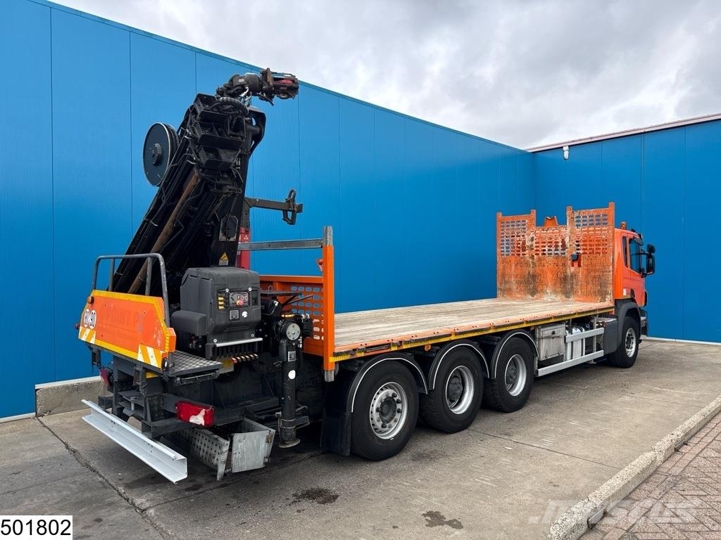 Scania P 410 8x4, Tridem, CNG, Hiab, Remote, Retarder Platformas/izkraušana no sāniem