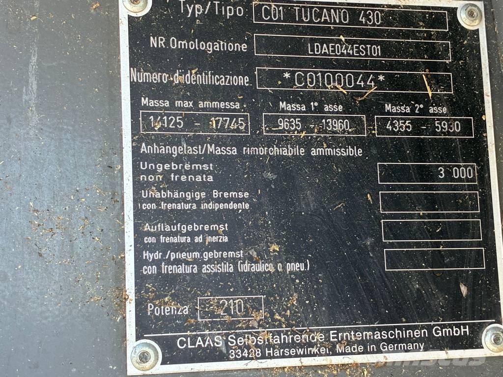 CLAAS TUCANO 430 MONTANA 4 Kombajni