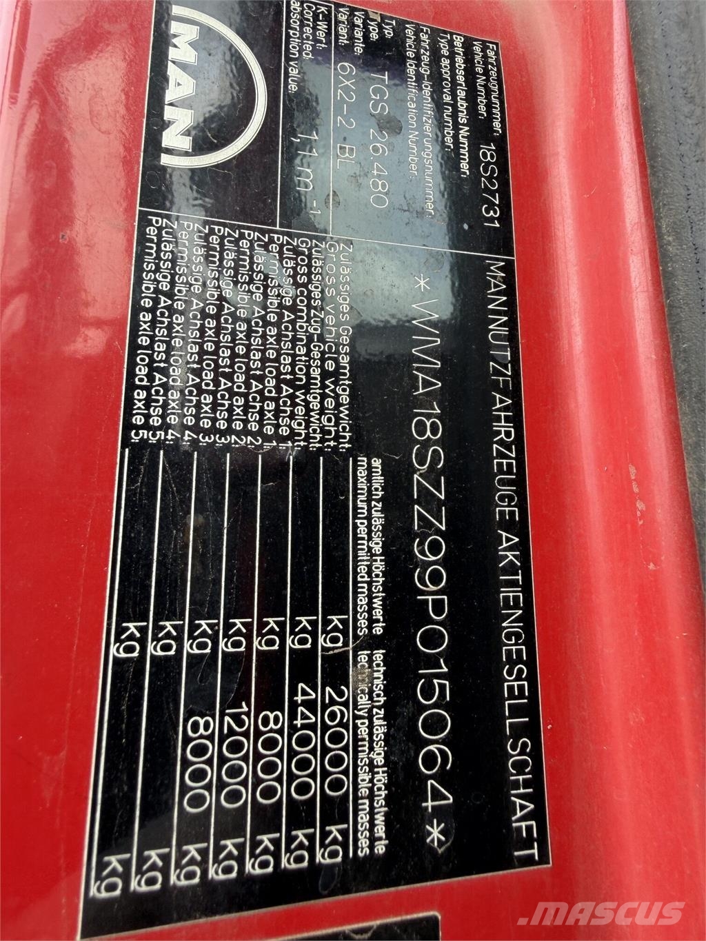 MAN TGS VIN 064 Horgos rakodó teherautók