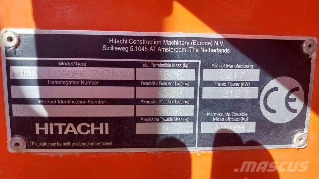 Hitachi ZW310-6 ホイールローダー・タイヤショベル