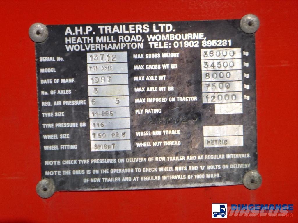 AHP Vacuum tank steel (tipping) 29 m3 / 1 comp Напівпричепи-автоцистерни