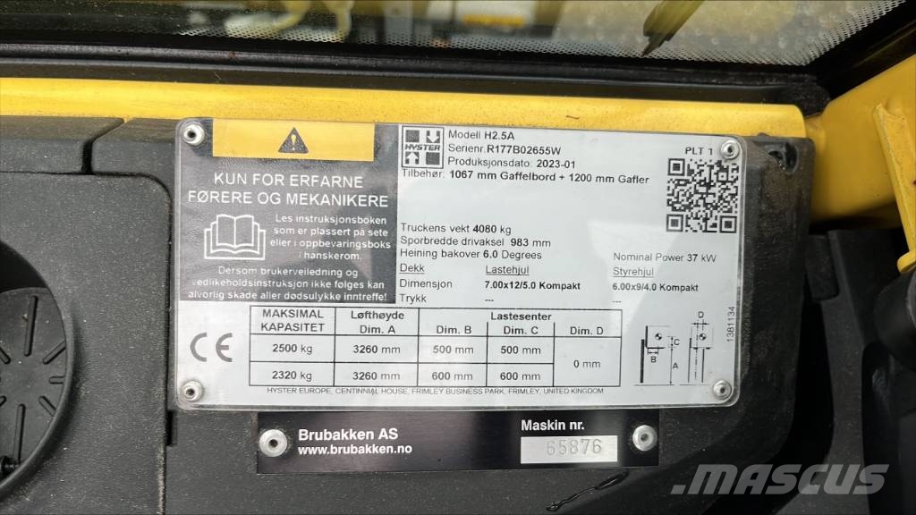 Hyster H 2.5 A Diesel heftrucks