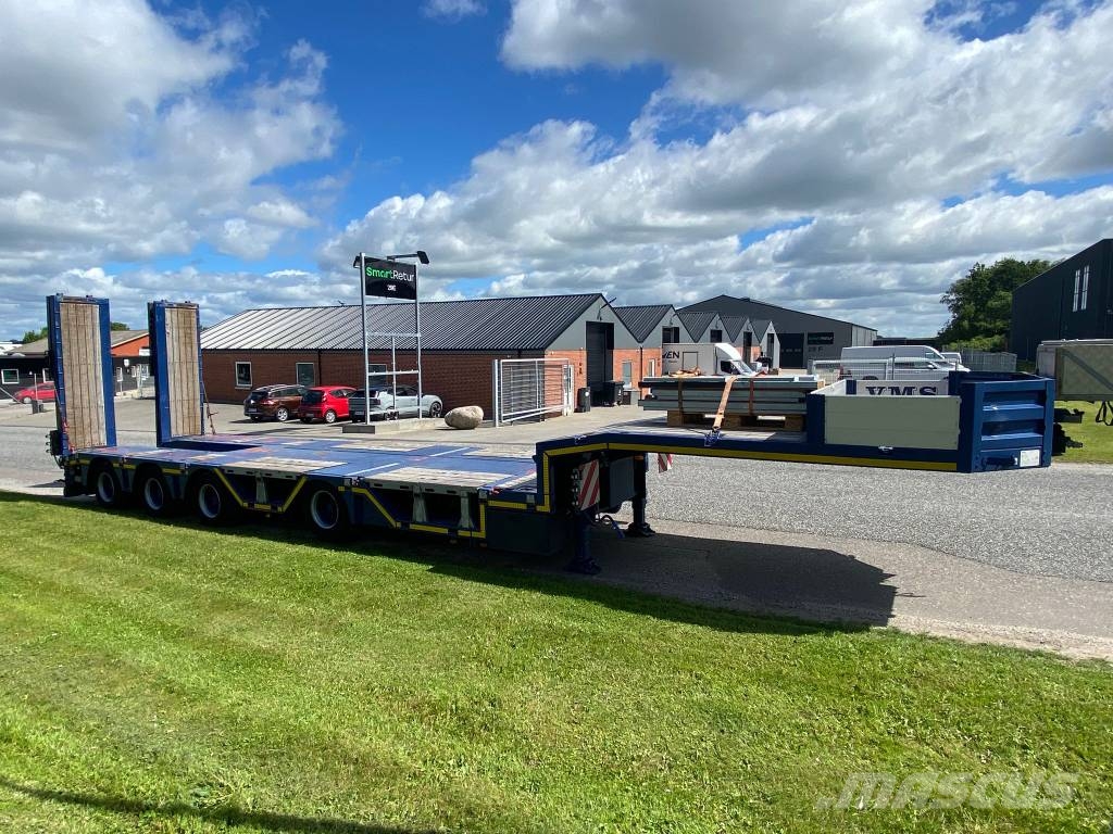 Kässbohrer SLA-R4 maskintrailer med udtræk og hjulbrønde Semi-reboques de caixa aberta/dropside