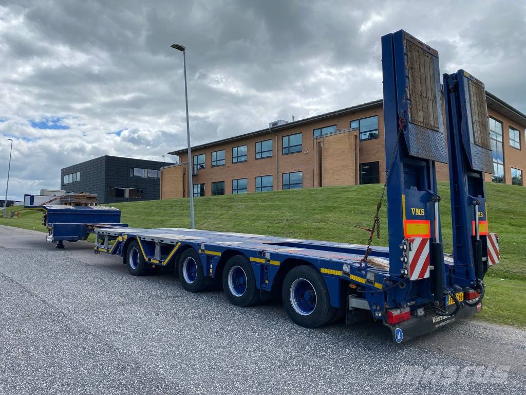 Kässbohrer SLA-R4 maskintrailer med udtræk og hjulbrønde Semi-reboques de caixa aberta/dropside