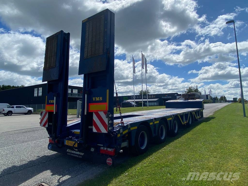 Kässbohrer SLA-R4 maskintrailer med udtræk og hjulbrønde Semi-reboques de caixa aberta/dropside