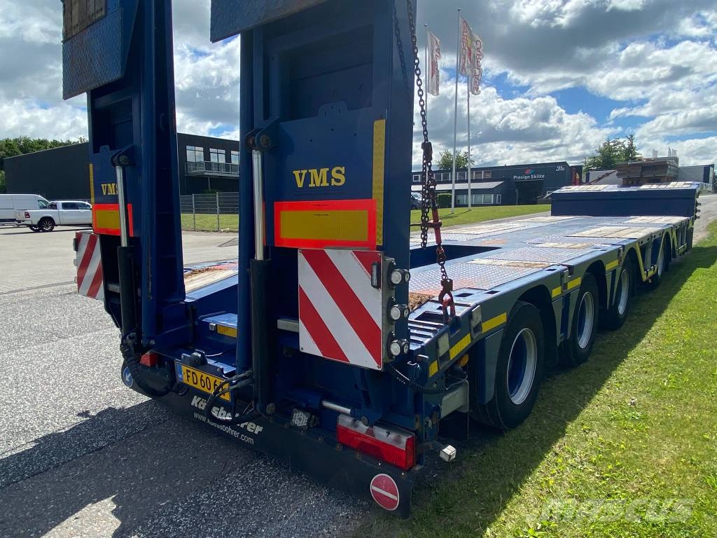 Kässbohrer SLA-R4 maskintrailer med udtræk og hjulbrønde Semi-reboques de caixa aberta/dropside