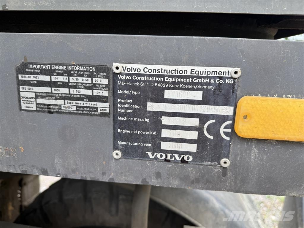 Volvo EW160C / Engcon tiltrotator with grapple / Rail ge Wielgraafmachines