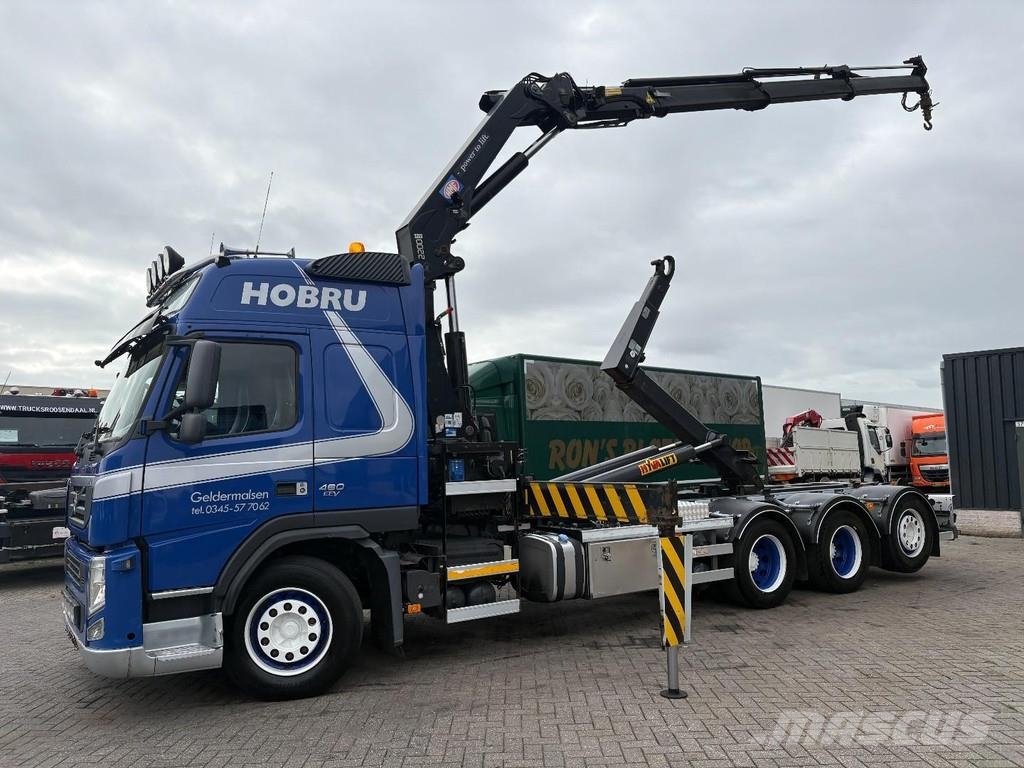 Volvo FM 460 EEV + HMF 2200-- 3X EXT. + REMOTE + HOOK AR Treileri ar āķi
