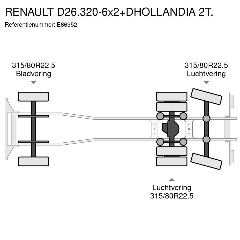 Renault D26.320-6x2+DHOLLANDIA 2T. Camiones con caja de remolque