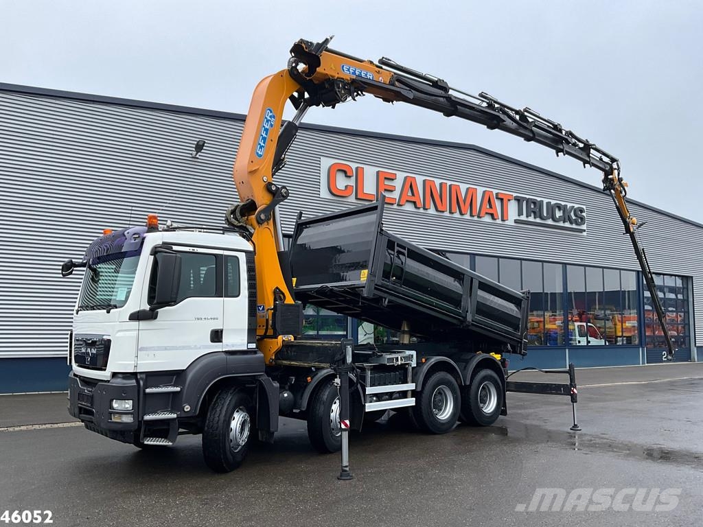 MAN TGS 41.480 8x4 Effer 47 Tonmeter laadkraan + Fly-J 傾卸式卡車