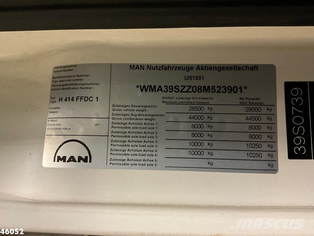 MAN TGS 41.480 8x4 Effer 47 Tonmeter laadkraan + Fly-J 傾卸式卡車