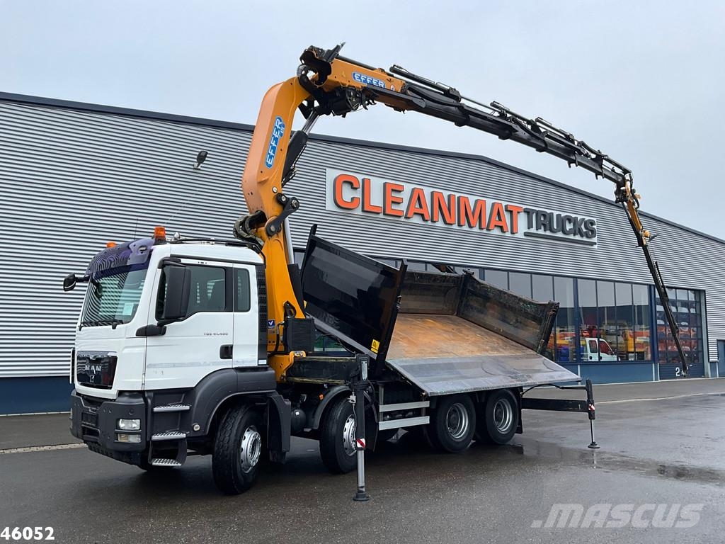 MAN TGS 41.480 8x4 Effer 47 Tonmeter laadkraan + Fly-J 傾卸式卡車