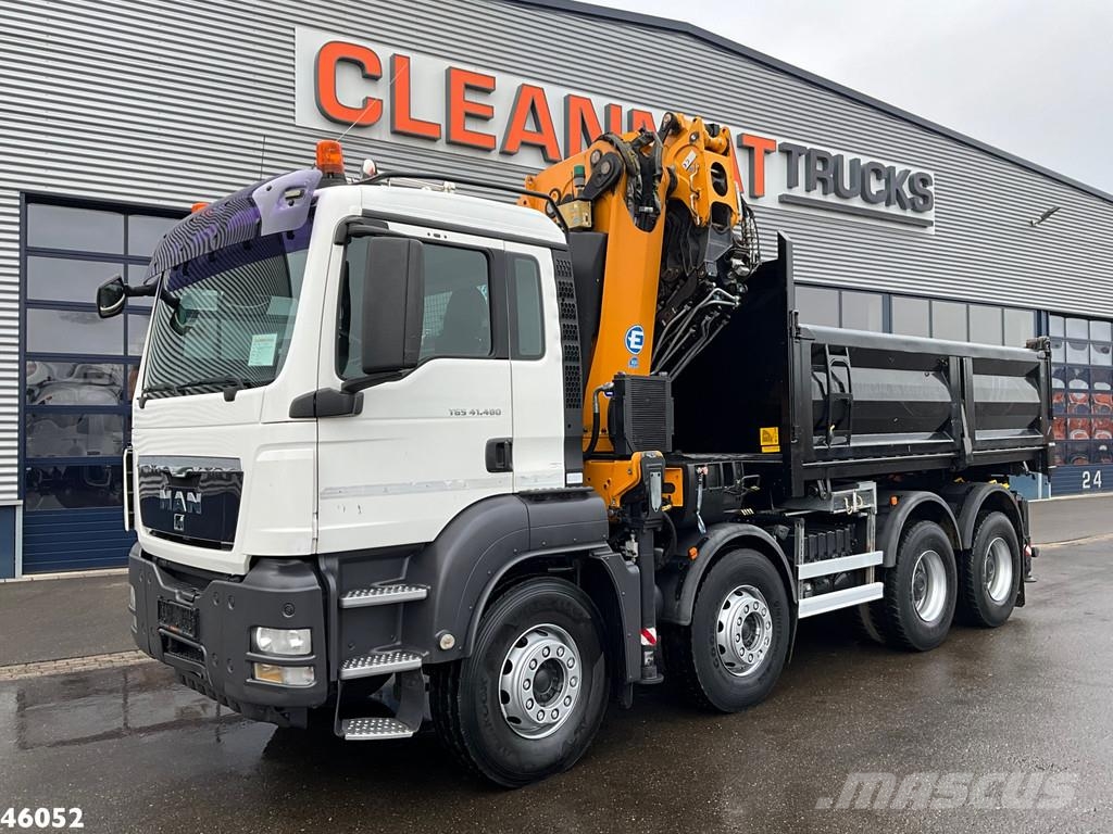 MAN TGS 41.480 8x4 Effer 47 Tonmeter laadkraan + Fly-J 傾卸式卡車