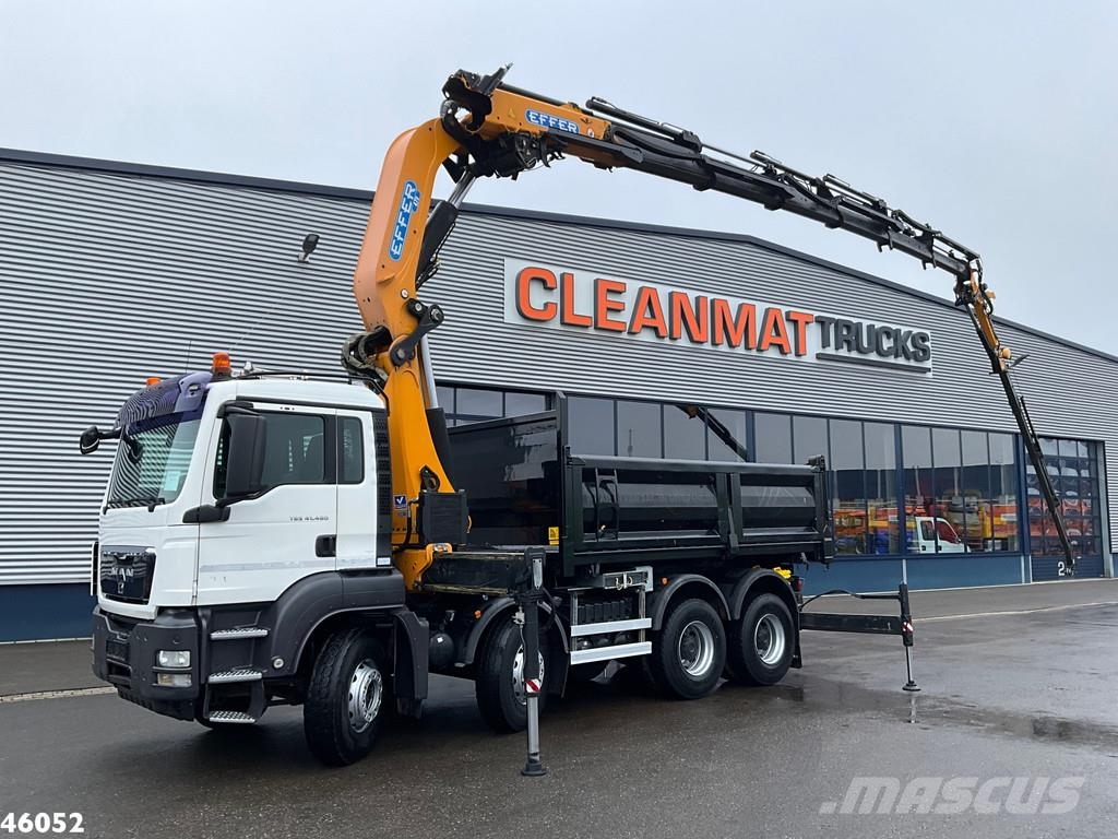 MAN TGS 41.480 8x4 Effer 47 Tonmeter laadkraan + Fly-J 傾卸式卡車