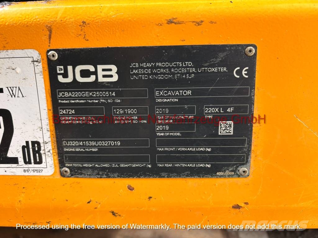 JCB 220X L4F gebraucht BJ 2019 5.820h Raupenbagger