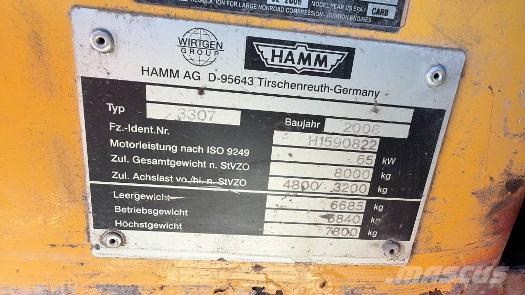 Hamm 3307 - 2006 YEAR - 6070 WORKING HOURS Tandemwalzen