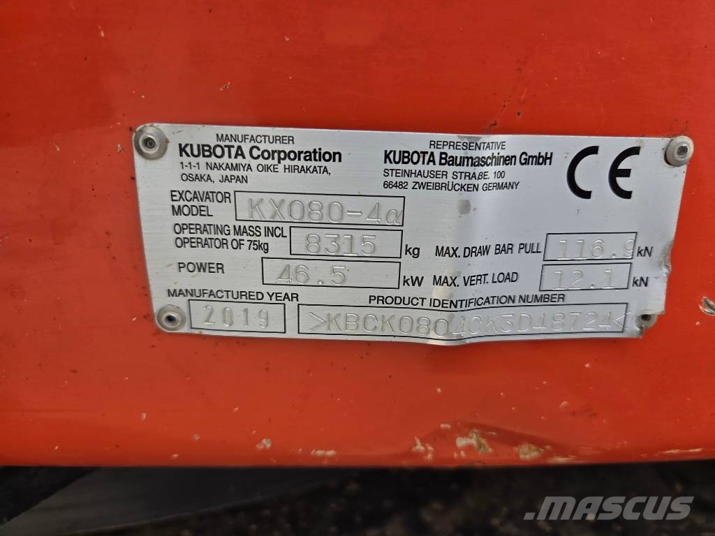 Kubota KX 080-4 Excavadoras 7t - 12t
