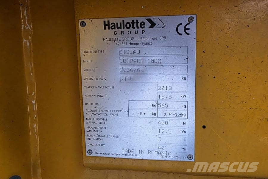 Haulotte COMPACT 10DX Diesel, 4x4 Drive, 10.2m Working Heig Škarjaste dvižne ploščadi