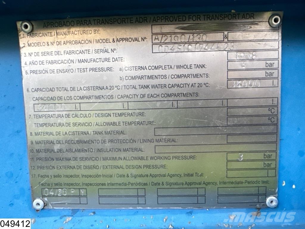 Magyar Chemie Magyar 34.000 L, 1 Comp Polprikolice cisterne
