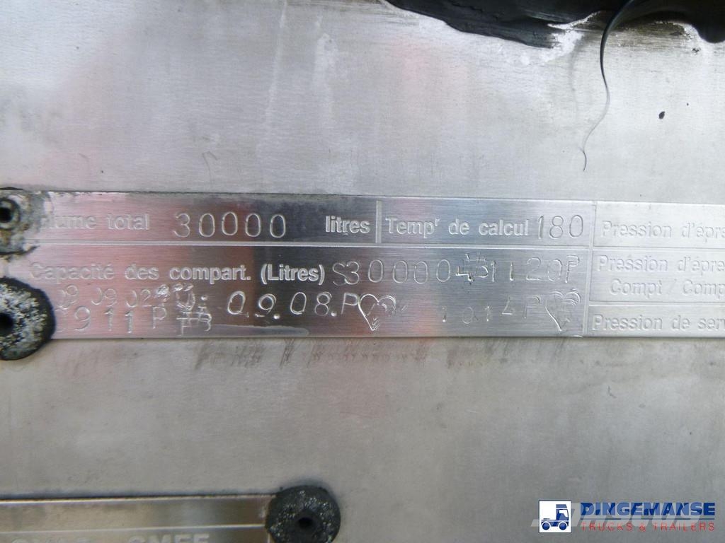 Magyar Chemical tank inox L4BH 30 m3 / 1 comp Remorque citerne