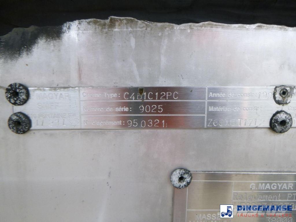 Magyar Chemical tank inox L4BH 30 m3 / 1 comp Remorque citerne