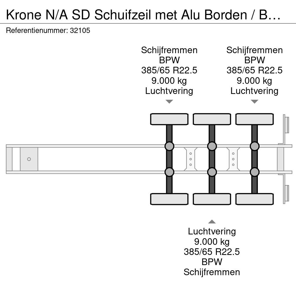 Krone N/A SD Schuifzeil met Alu Borden / BPW-Disc *APK* Semirremolques de caja de lona