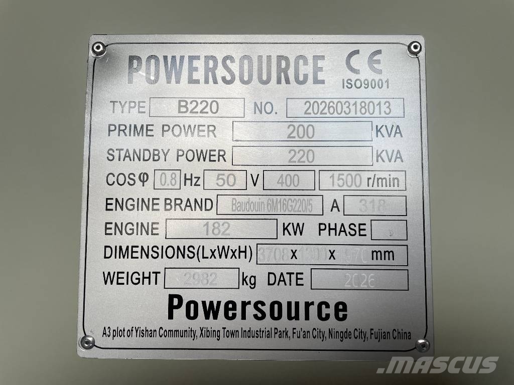 Baudouin 6M16G220/5 - 220 kVA Generator - DPX-19871 Diesel Generatoren