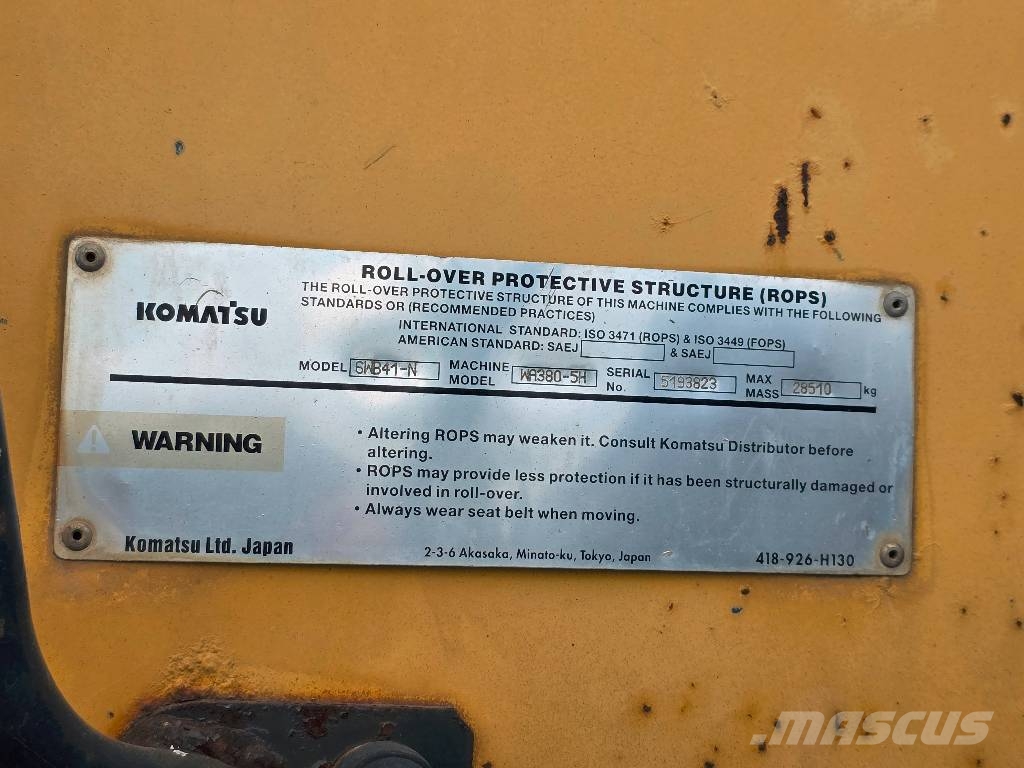 Komatsu WA 380-5H Cargadoras sobre ruedas