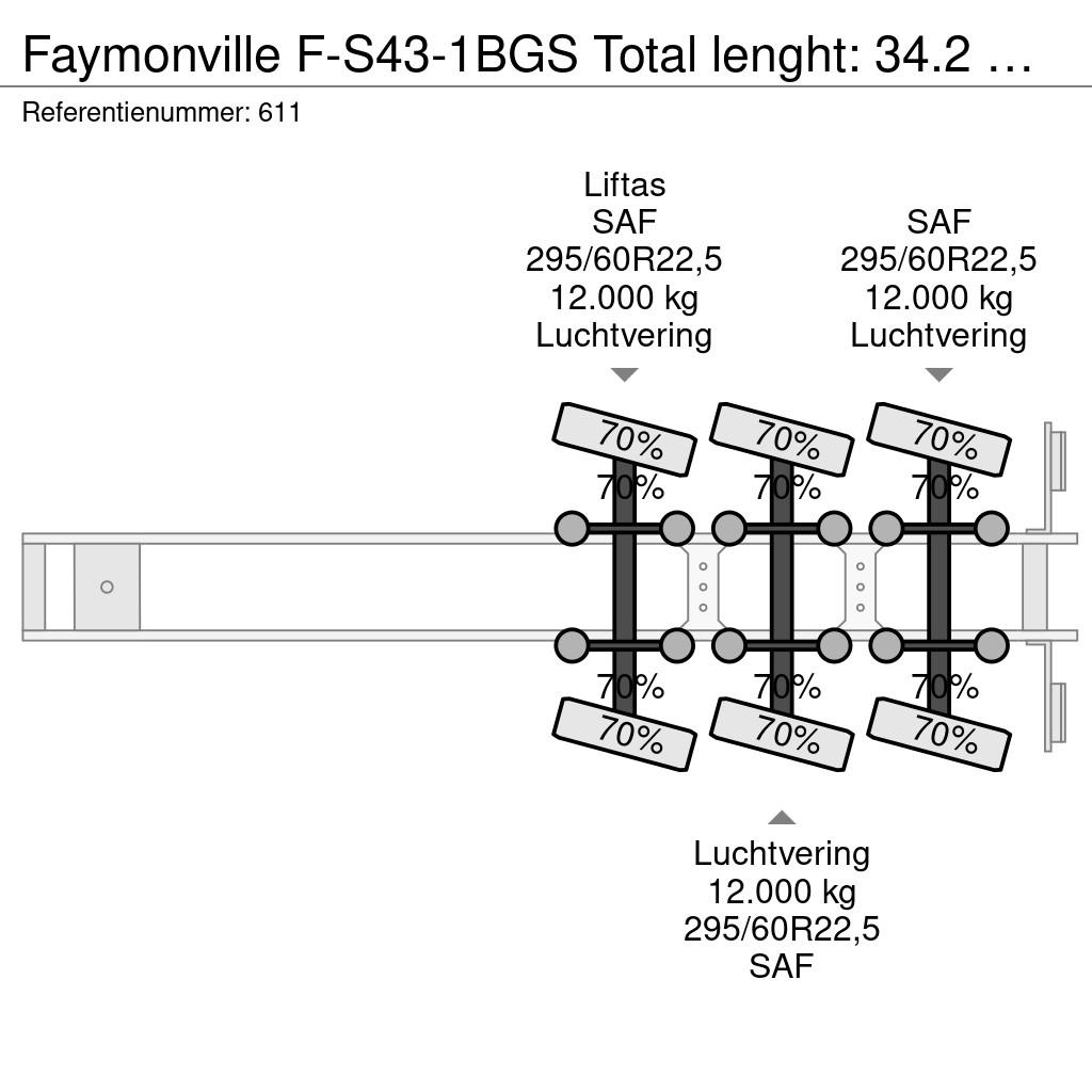 Faymonville F-S43-1BGS Total lenght: 34.2 Meter Powersteering! Poluprikolice sa otvorenim sandukom