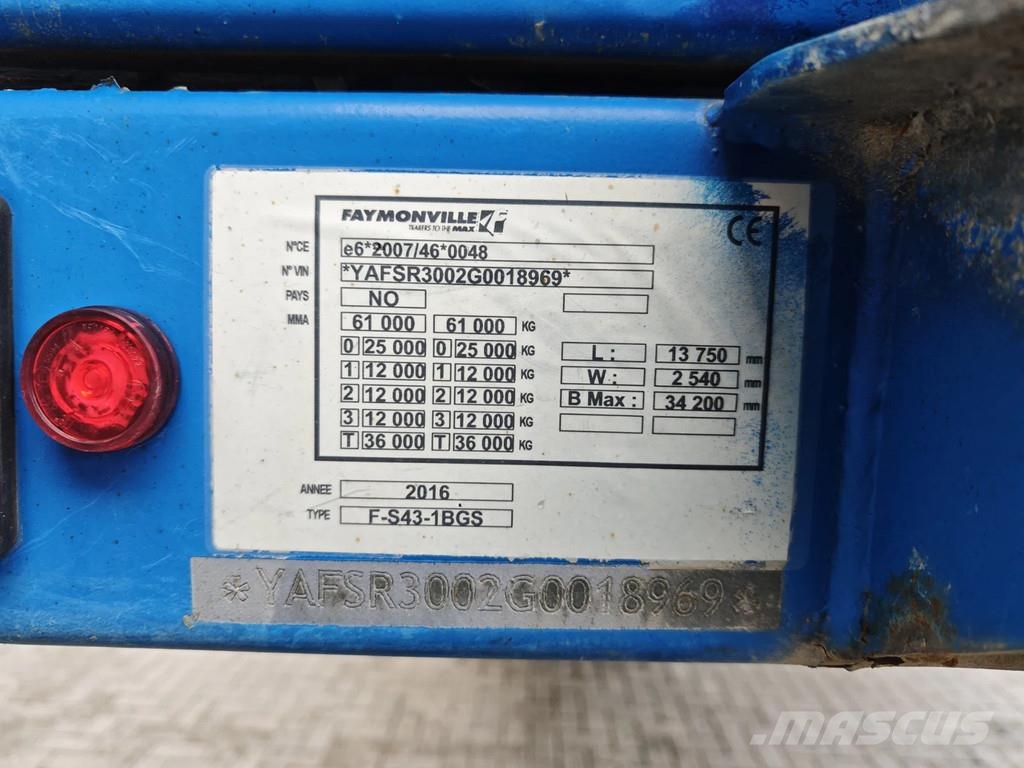 Faymonville F-S43-1BGS Total lenght: 34.2 Meter Powersteering! Poluprikolice sa otvorenim sandukom