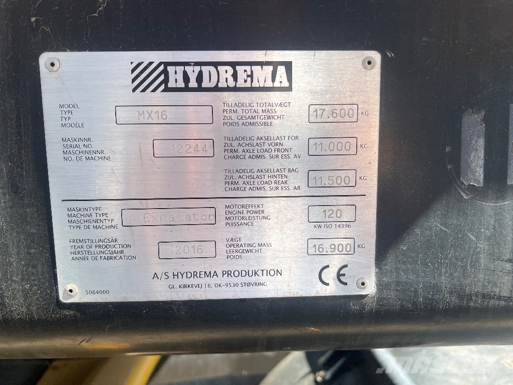 Hydrema MX 16 Excavadoras de ruedas