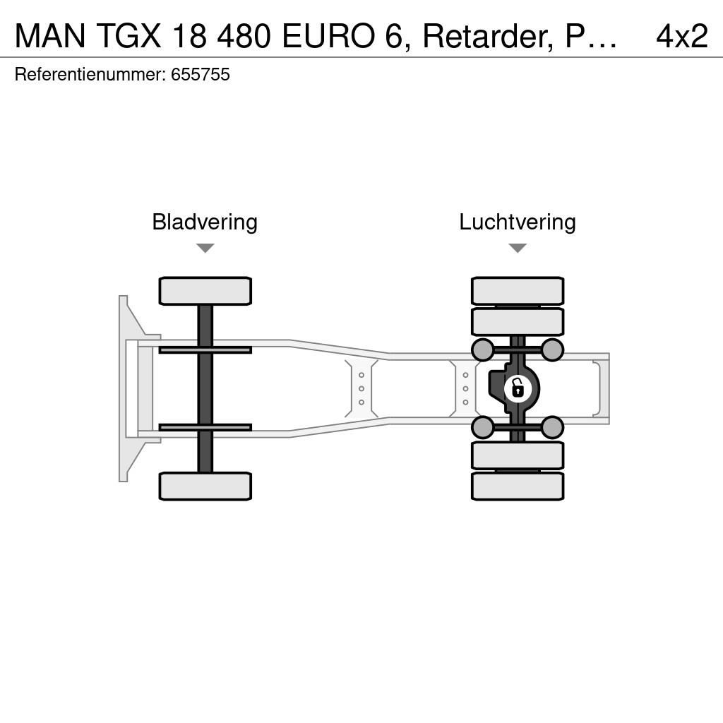 MAN TGX 18 480 EURO 6, Retarder, PTO, Hydraulic Tegljači