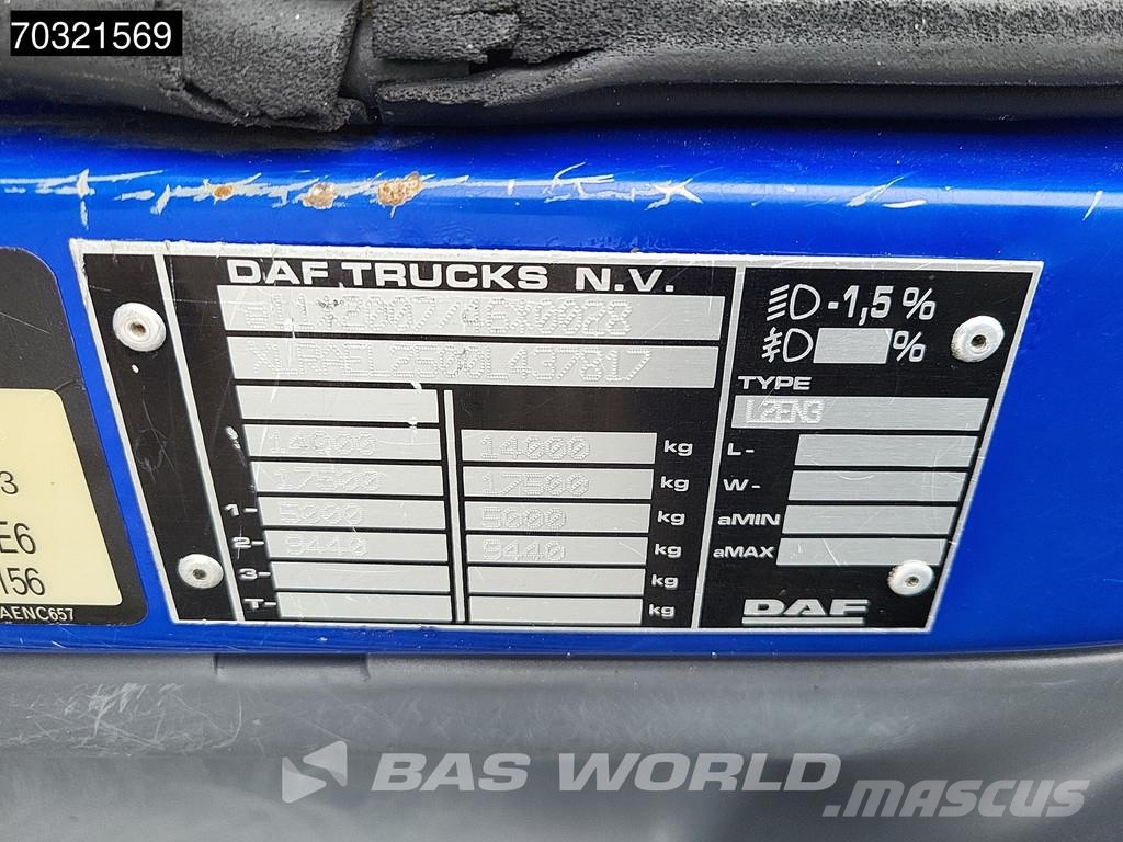 DAF LF 210 LF 4X2 14t NL-Truck APK 1500kg Tailgate Aut Camión con caja abierta