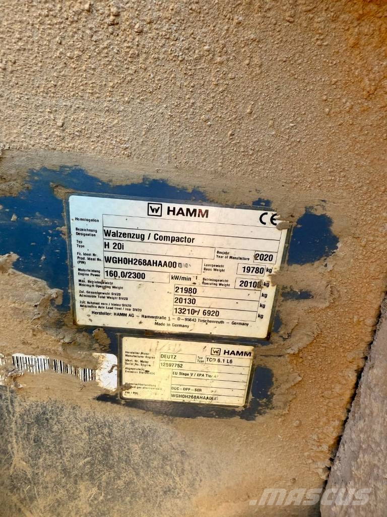 Hamm H20i Valjci sa jednim bubnjem