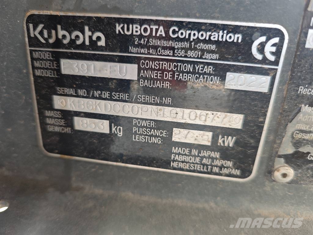 Kubota F 391 Tractores corta-césped