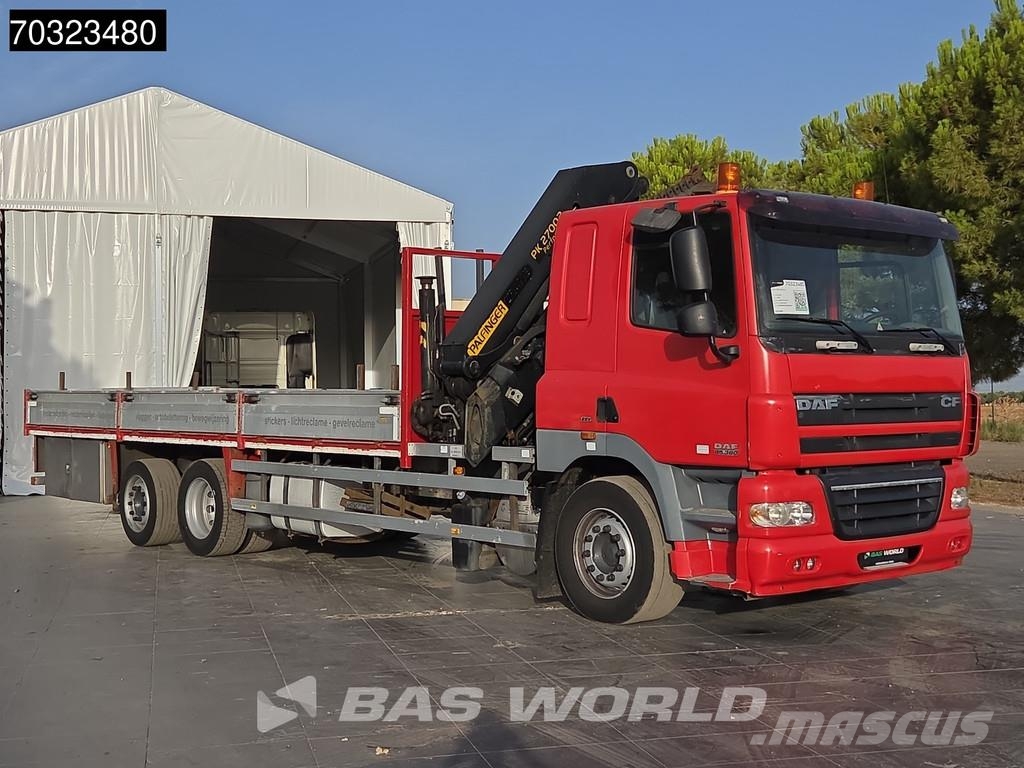 DAF CF85.360 6X2 Palfinger PK27002 con 8 extensiones, Camiones de cama baja