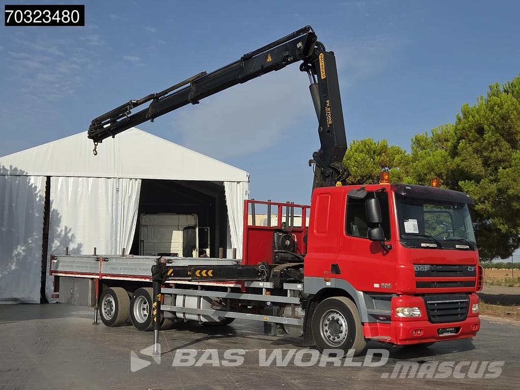 DAF CF85.360 6X2 Palfinger PK27002 con 8 extensiones, Camiones de cama baja