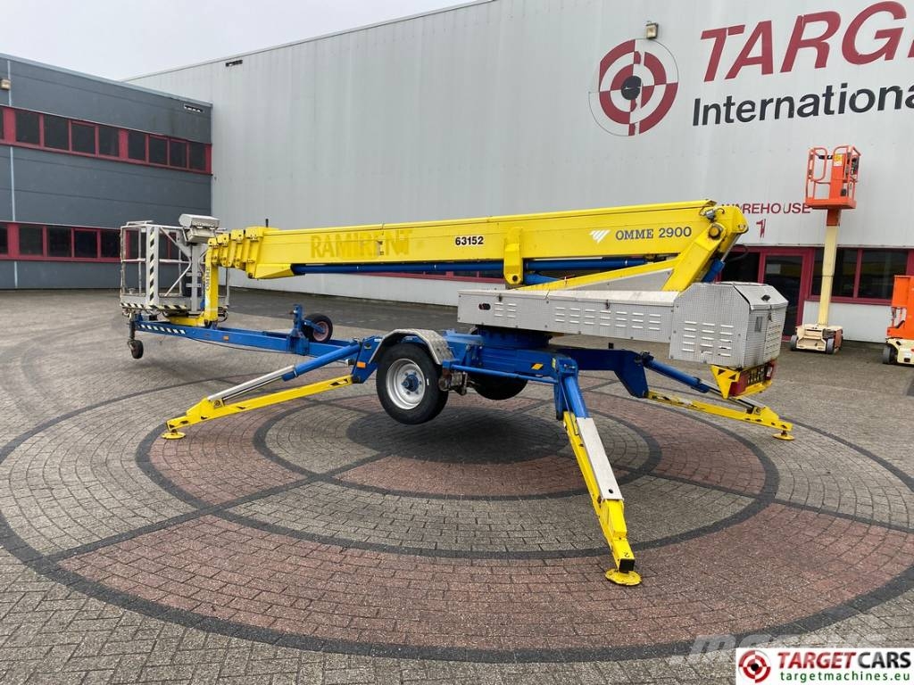Omme 2900EBZ Tow Telescopic Boom Work Lift 2900cm المنصات الهوائية المثبتة على مقطورة