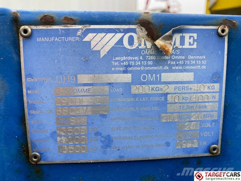 Omme 2900EBZ Tow Telescopic Boom Work Lift 2900cm المنصات الهوائية المثبتة على مقطورة
