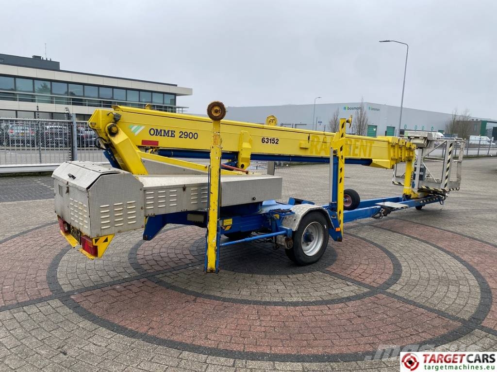 Omme 2900EBZ Tow Telescopic Boom Work Lift 2900cm المنصات الهوائية المثبتة على مقطورة