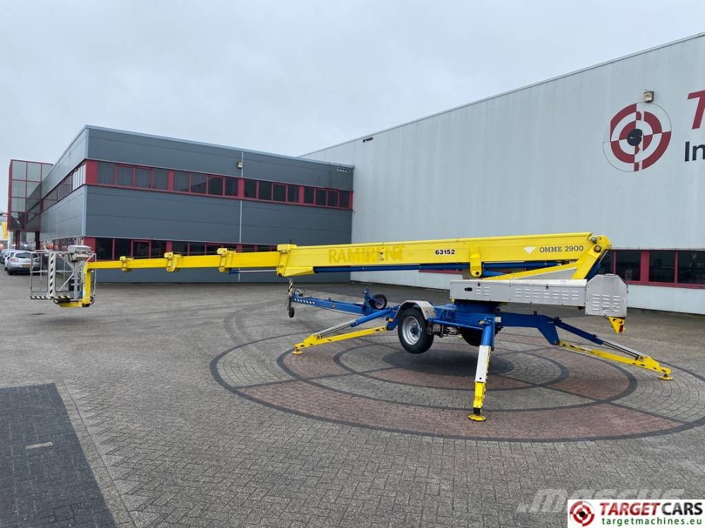 Omme 2900EBZ Tow Telescopic Boom Work Lift 2900cm المنصات الهوائية المثبتة على مقطورة