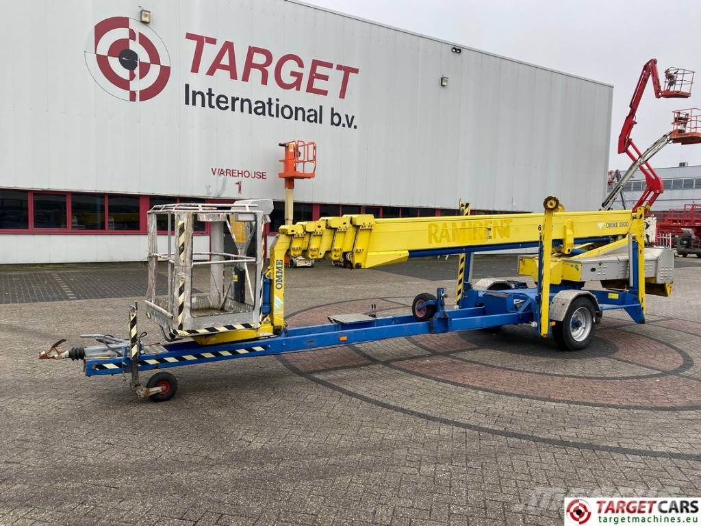 Omme 2900EBZ Tow Telescopic Boom Work Lift 2900cm المنصات الهوائية المثبتة على مقطورة