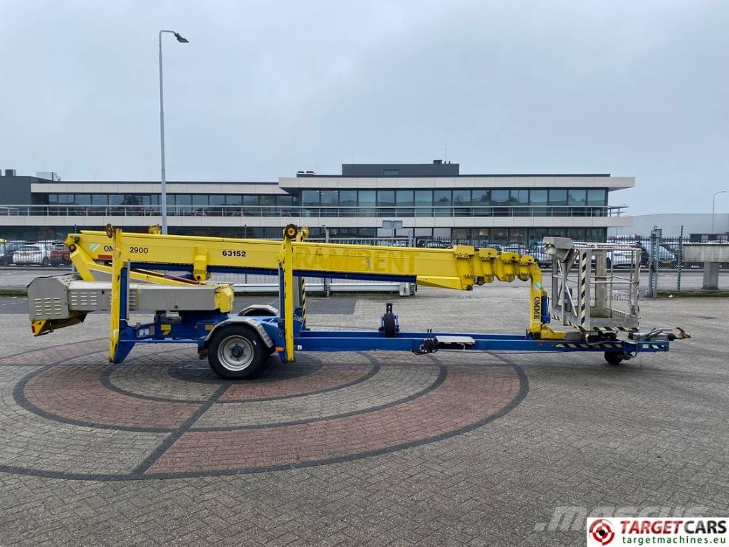 Omme 2900EBZ Tow Telescopic Boom Work Lift 2900cm المنصات الهوائية المثبتة على مقطورة
