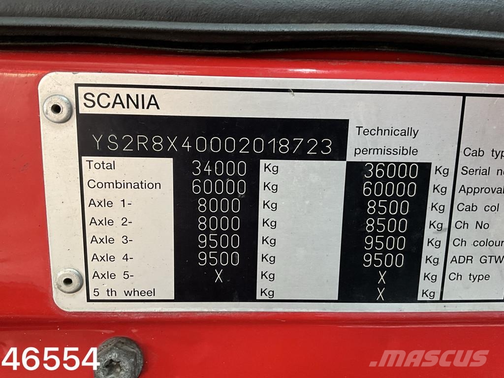Scania R500 V8 8x4 Manual Hiab 42 Tonmeter laadkraan + Fl Univerzálne terénne žeriavy