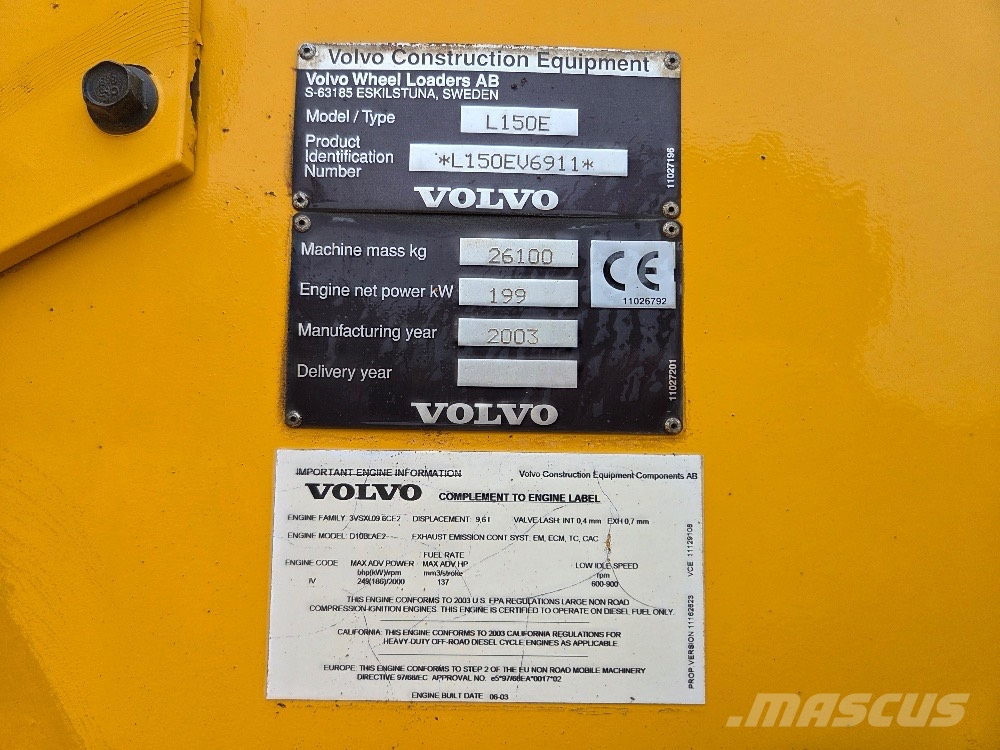 Volvo L150E Kolesni nakladalci